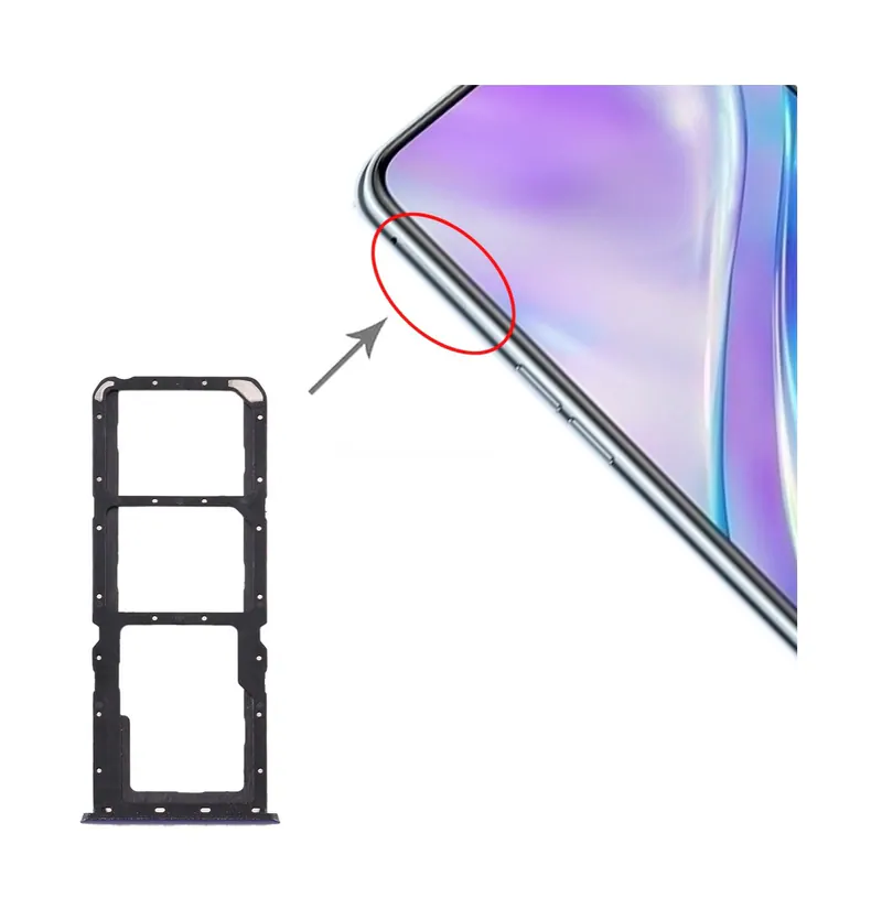 For OPPO Realme X2 SIM Card Tray + SIM Card Tray + Micro SD Card Tray (Purple) — image 1