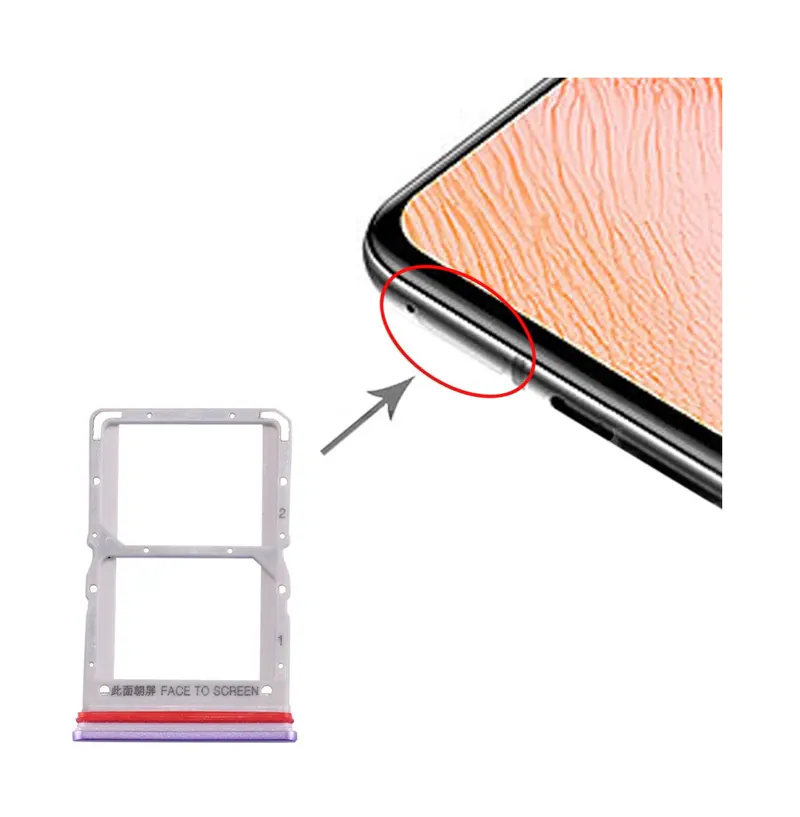SIM Card Tray + SIM Card Tray for Xiaomi Redmi K30 5G(Purple) — image 1