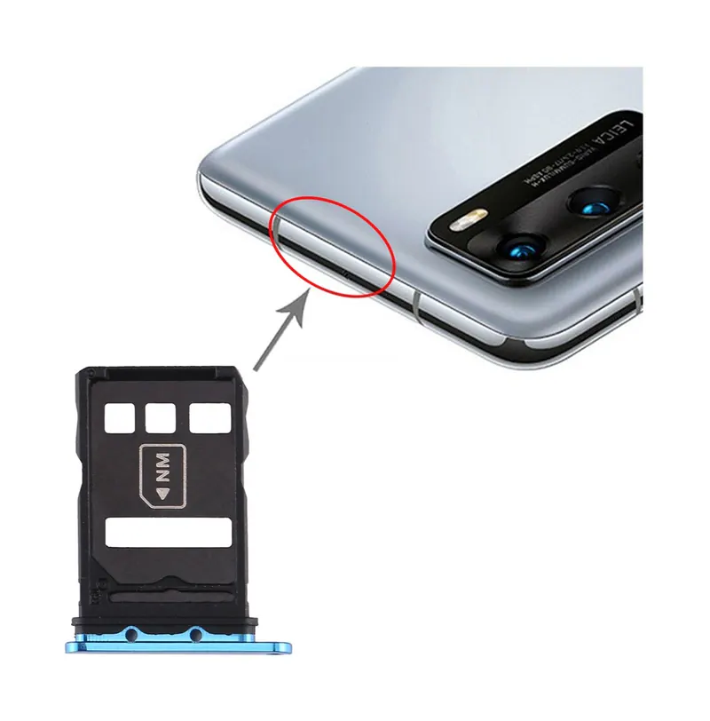 SIM Card Tray + NM Card Tray for Huawei P40 (Blue) — image 1