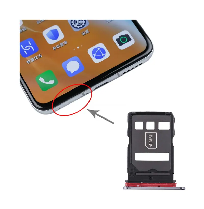 SIM Card Tray + NM Card Tray for Huawei P40 (Grey) — image 1