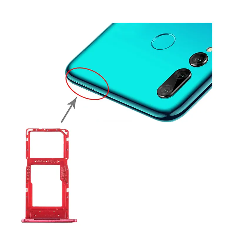 SIM Card Tray + SIM Card Tray / Micro SD Card Tray for Huawei Enjoy 9s (Red) — image 1