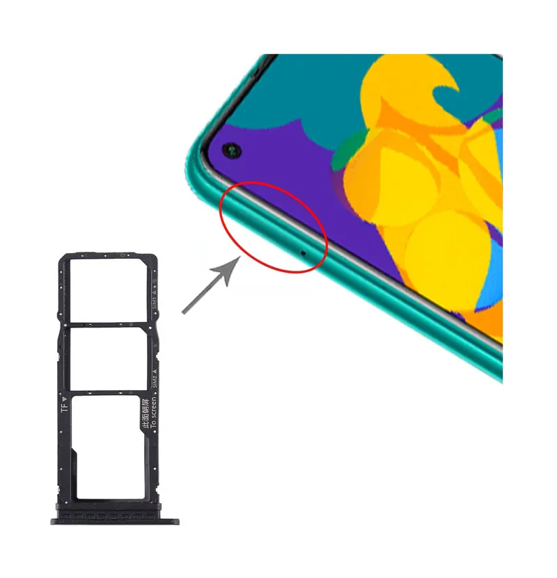 SIM Card Tray + SIM Card Tray + Micro SD Card Tray for Huawei Honor Play 4T (Black) — image 1