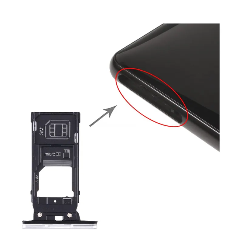 SIM Card Tray + SIM Card Tray + Micro SD Card Tray for Sony Xperia XZ2(Silver) — image 1