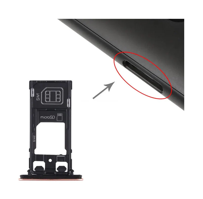 SIM Card Tray + SIM Card Tray + Micro SD Card Tray for Sony Xperia XZ2 Compact(Brown) — image 1