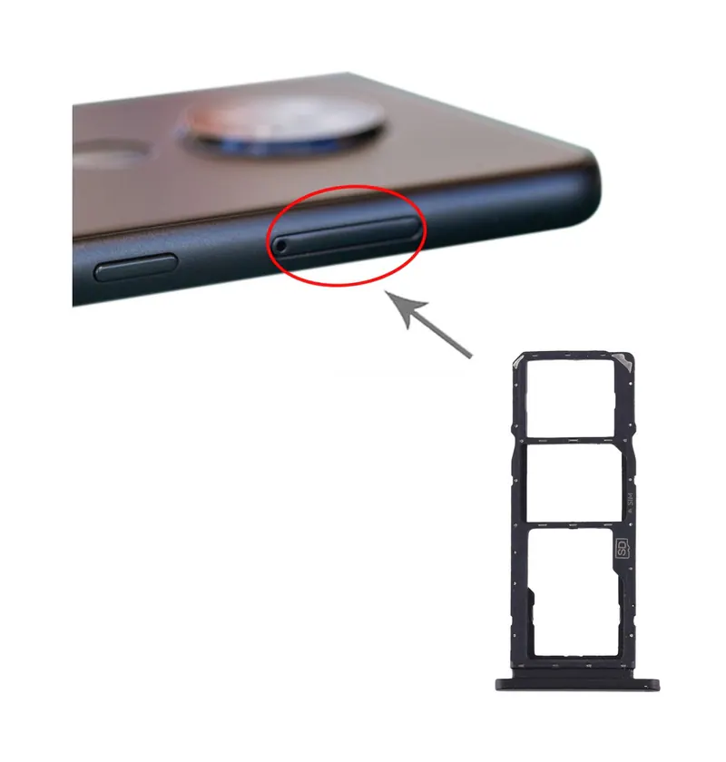 SIM Card Tray + SIM Card Tray + Micro SD Card Tray for Nokia 7.2 / 6.2 TA-1196 TA-1198 TA-1200 TA-1187 TA-1201(Black) — image 1