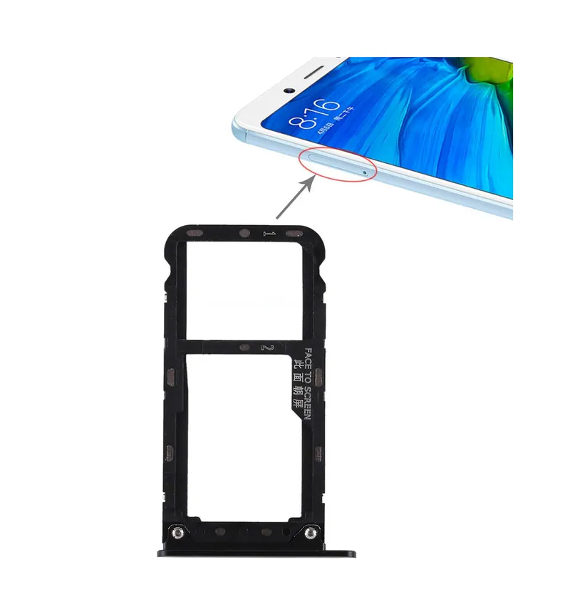 2 SIM Card Tray / Micro SD Card Tray for Xiaomi Redmi Note 5(Black) — image 1
