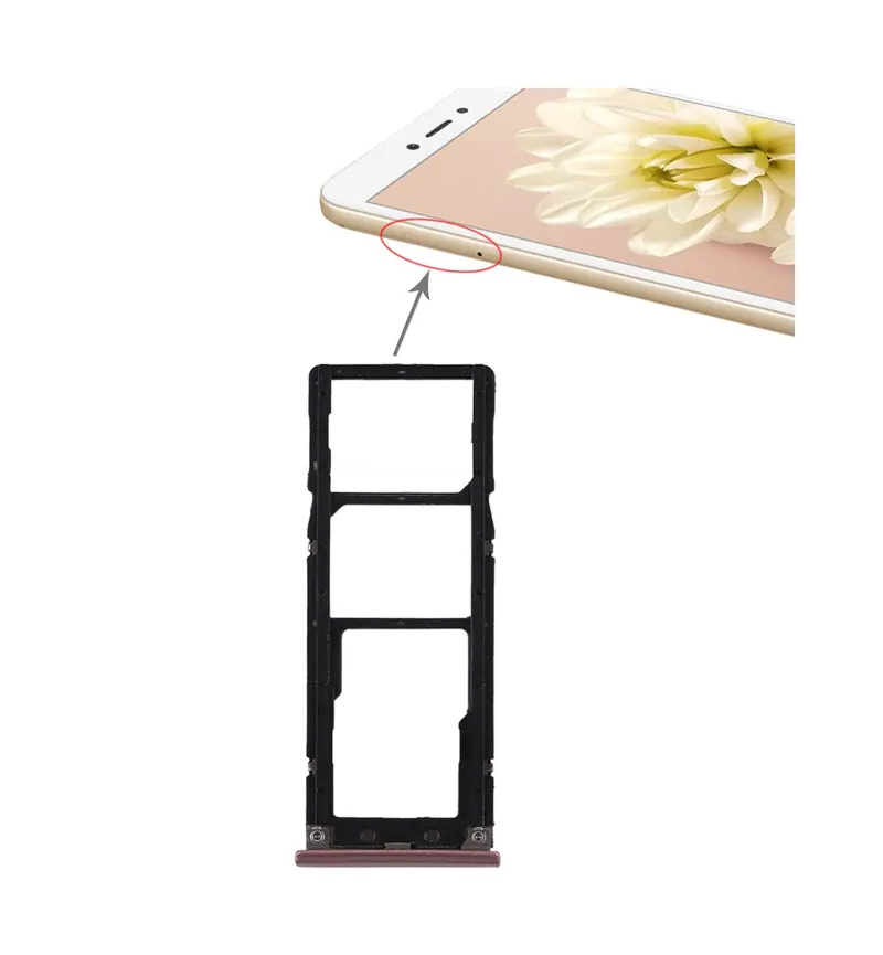 2 SIM Card Tray + Micro SD Card Tray for Xiaomi Redmi Note 5A(Rose Gold) — image 1
