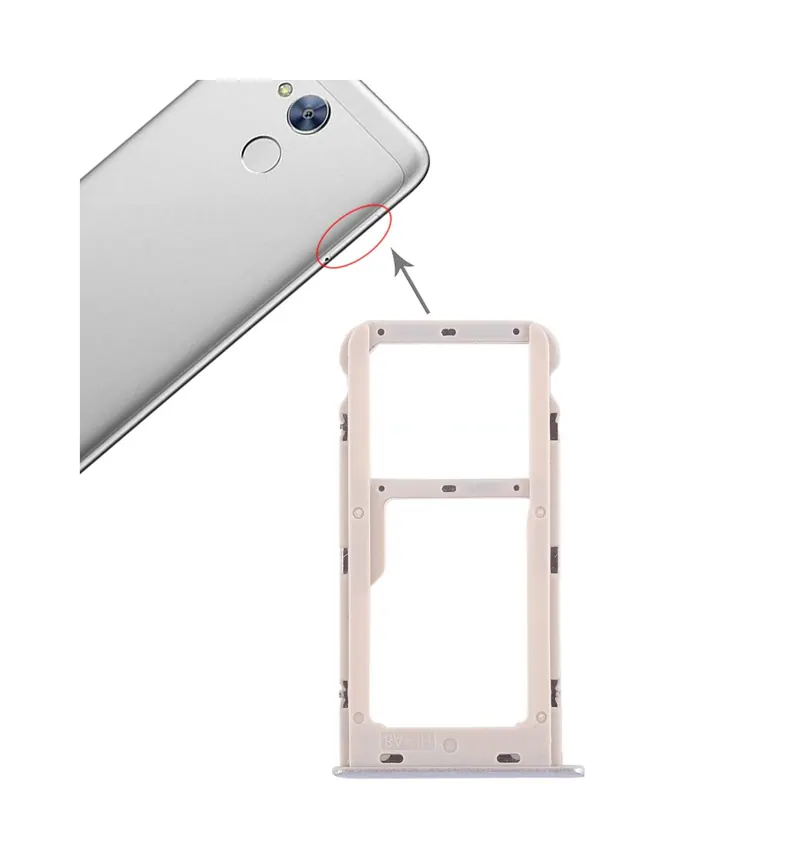SIM Card Tray + SIM Card Tray / Micro SD Card Tray for Huawei Honor 6A (Silver) — image 1