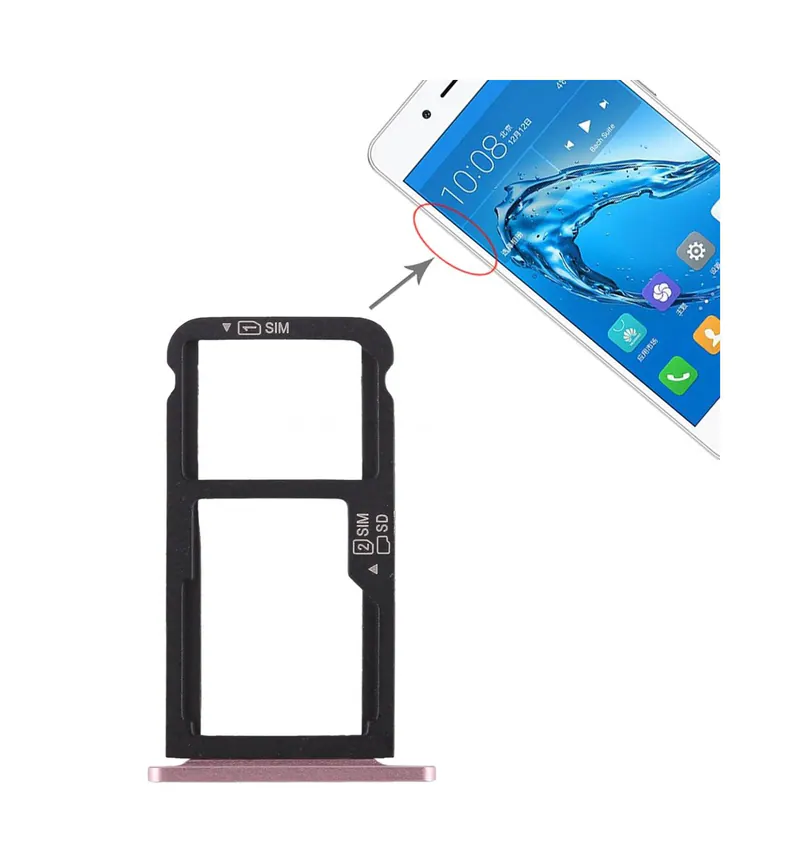 SIM Card Tray + SIM Card Tray / Micro SD Card Tray for Huawei Enjoy 6s (Pink) — image 1