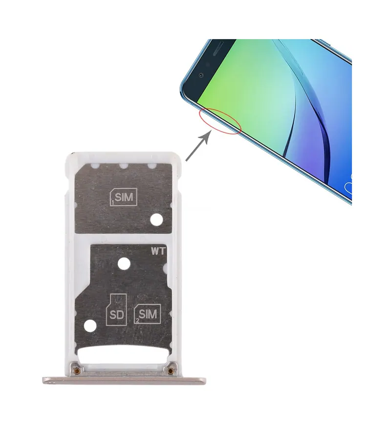 2 SIM Card Tray / Micro SD Card Tray for Huawei Enjoy 6 / AL00(Gold) — image 1