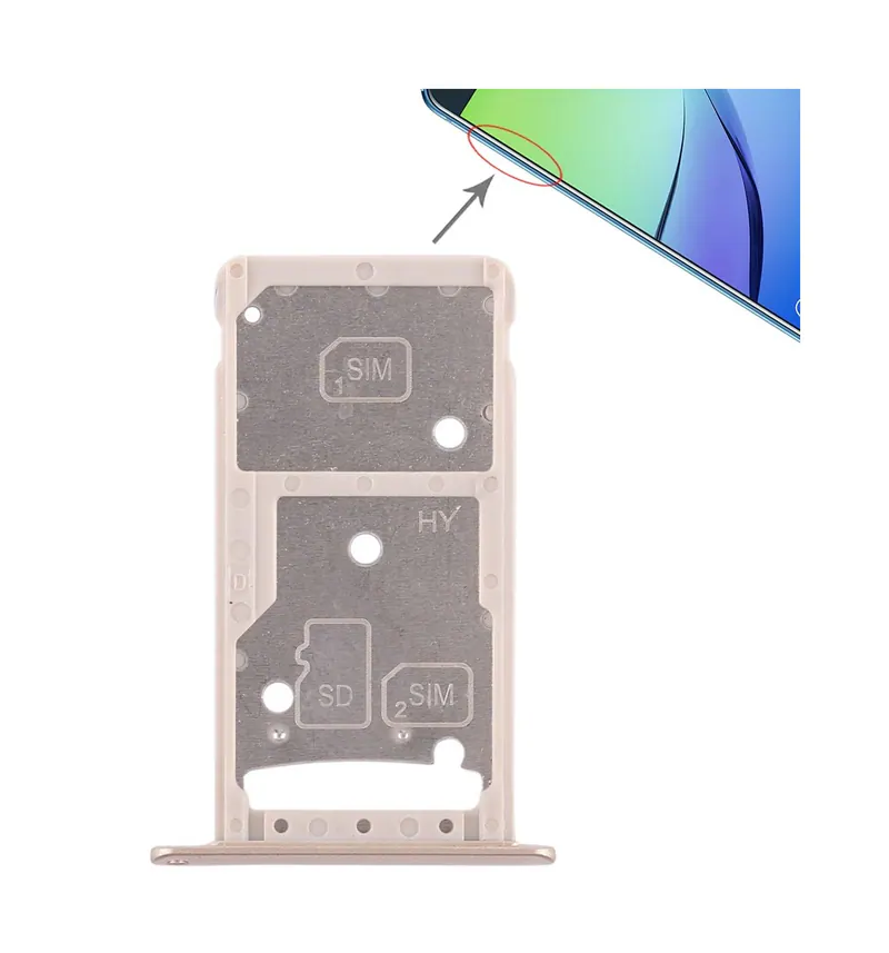2 SIM Card Tray / Micro SD Card Tray for Huawei Enjoy 6 / AL10(Gold) — image 1