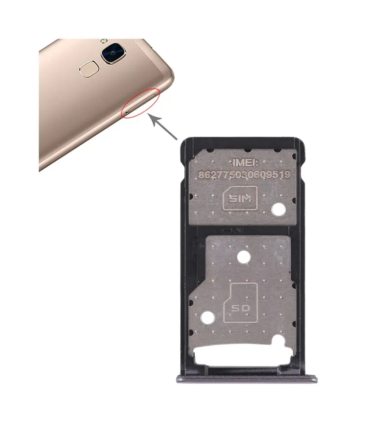 SIM Card Tray + SIM Card Tray / Micro SD Card Tray for Huawei Honor 5c (Grey) — image 1
