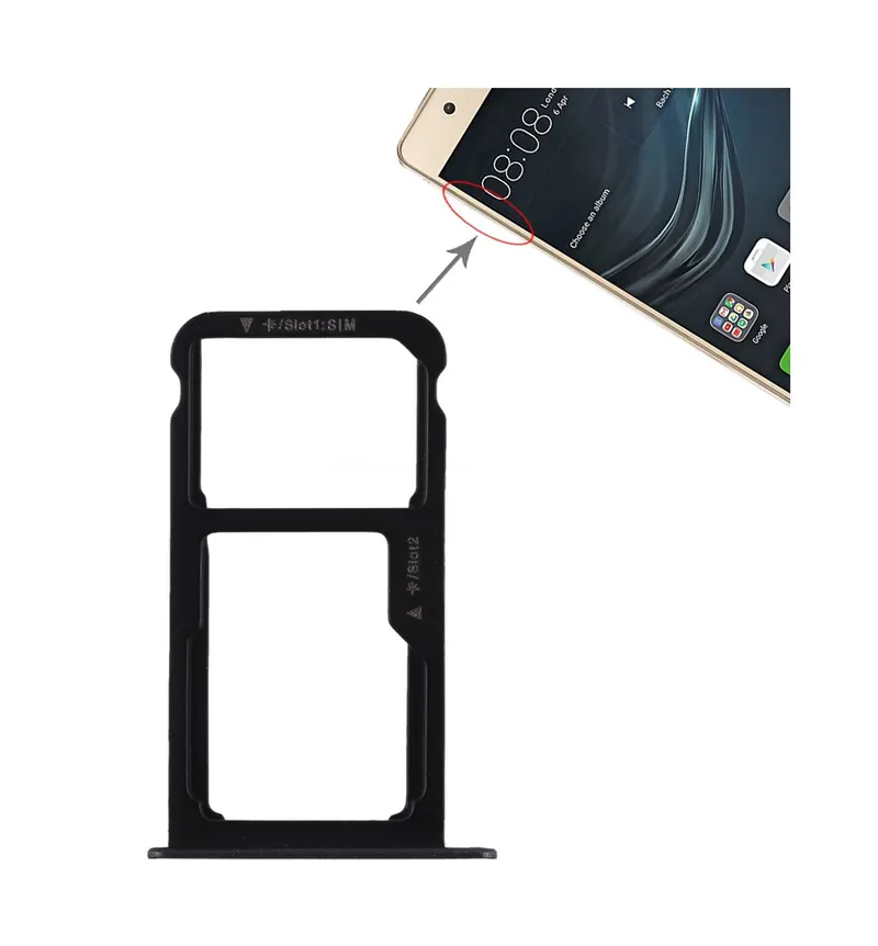 SIM Card Tray + SIM Card Tray / Micro SD Card for Huawei P9 Lite(Black) — image 1