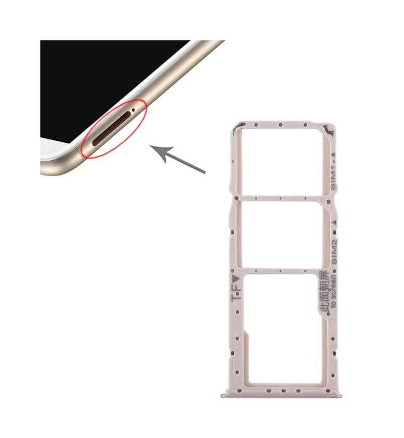2 SIM Card Tray + Micro SD Card Tray for Huawei Enjoy 8 Plus(Gold) — image 1