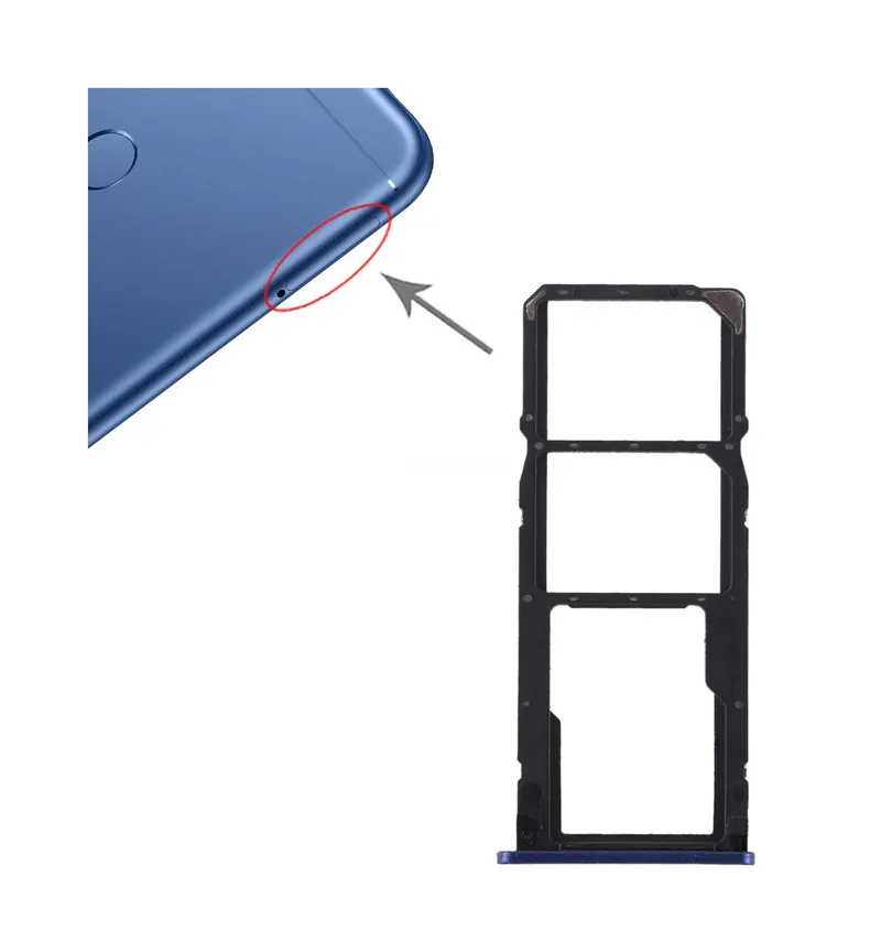 2 SIM Card Tray + Micro SD Card Tray for Huawei Honor Play 7C(Blue) — image 1