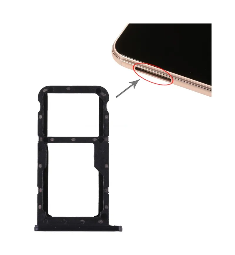 SIM Card Tray + SIM Card Tray / Micro SD Card for Huawei P20 Lite / Nova 3e (Black) — image 1