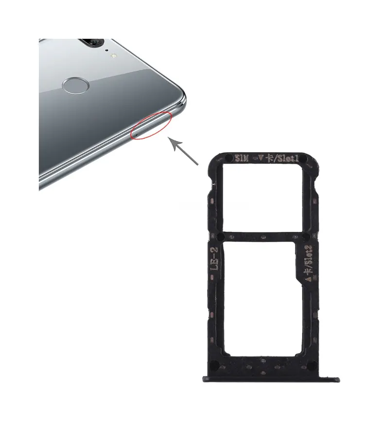 SIM Card Tray + SIM Card Tray / Micro SD Card for Huawei Honor 9 Lite(Black) — image 1