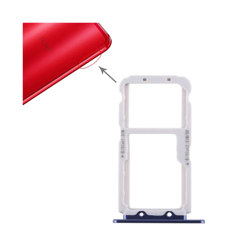 SIM Card Tray + SIM Card Tray / Micro SD Card for Huawei Honor View 10 / V10(Blue) — image 1