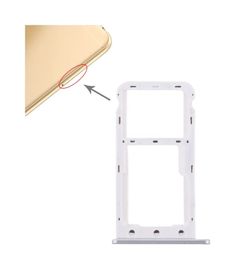 SIM Card Tray + SIM Card Tray / Micro SD Card for Huawei Enjoy 7 (Silver) — image 1