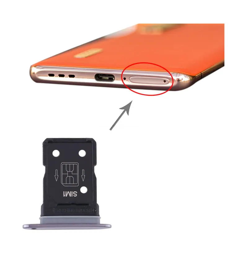 For OPPO Find X2 Pro SIM Card Tray + SIM Card Tray (Black) — image 1