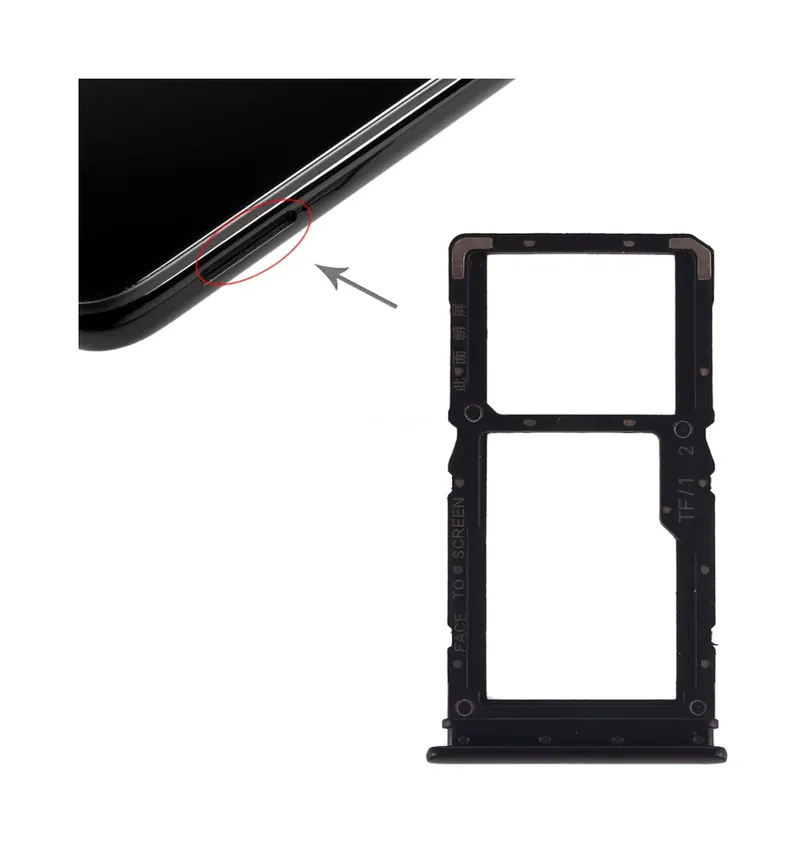 SIM Card Tray + SIM Card Tray / Micro SD Card Tray for Xiaomi Redmi Note 7 / Redmi Note 7 Pro(Black) — image 1