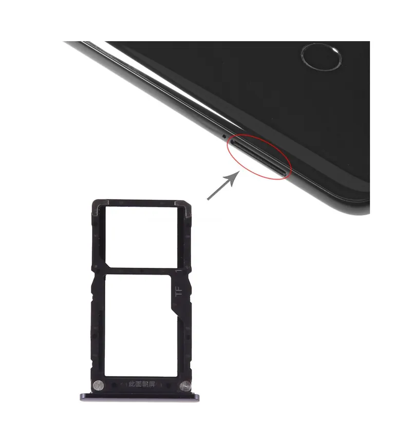 SIM Card Tray + Micro SD Card for Xiaomi Mi 8 Lite(Black) — image 1