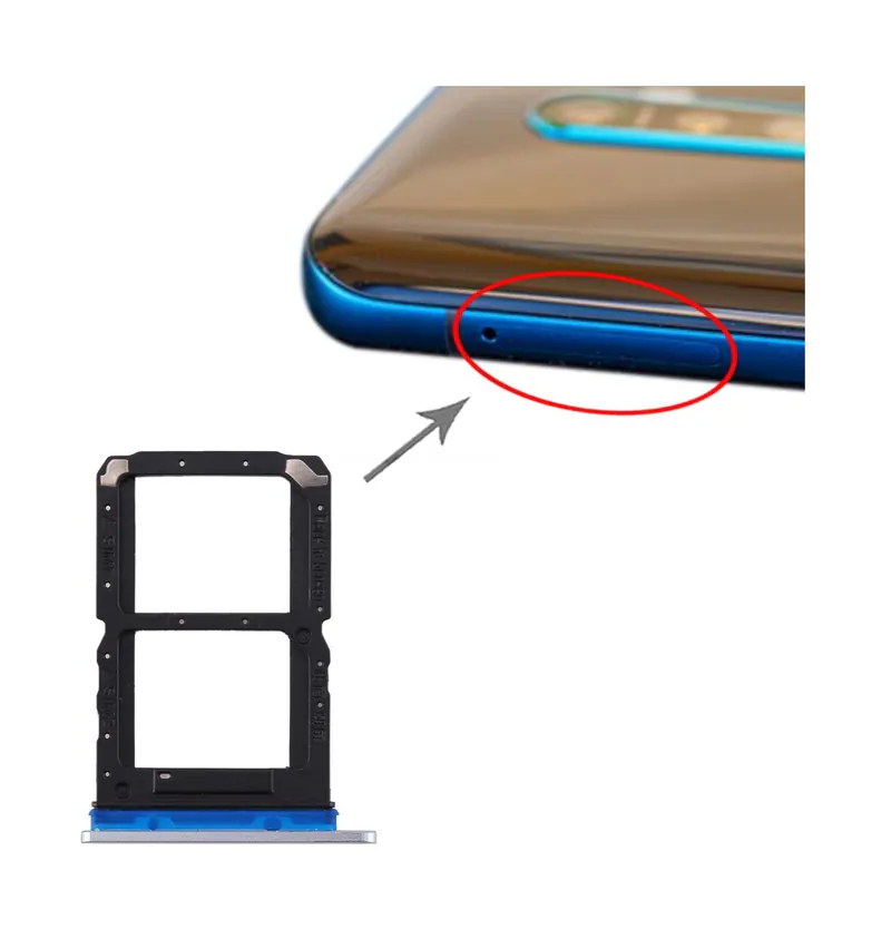 For OPPO Reno Ace SIM Card Tray + SIM Card Tray (Silver) — image 1