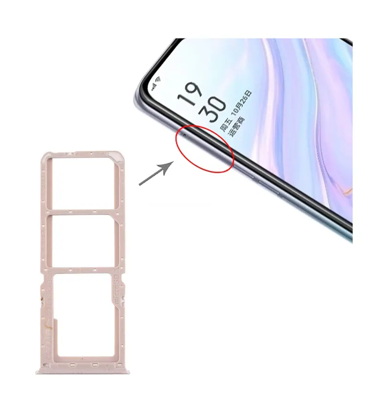 For OPPO A11 SIM Card Tray + SIM Card Tray + Micro SD Card Tray (Gold) — image 1