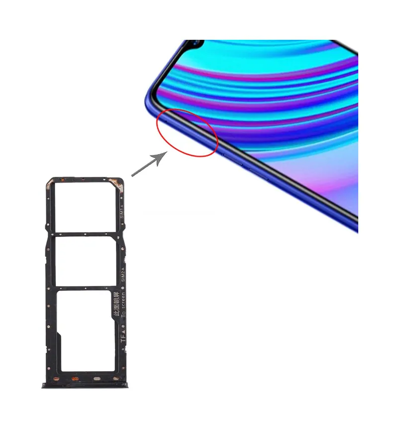 For Realme X Lite SIM Card Tray + SIM Card Tray + Micro SD Card Tray (Black) — image 1
