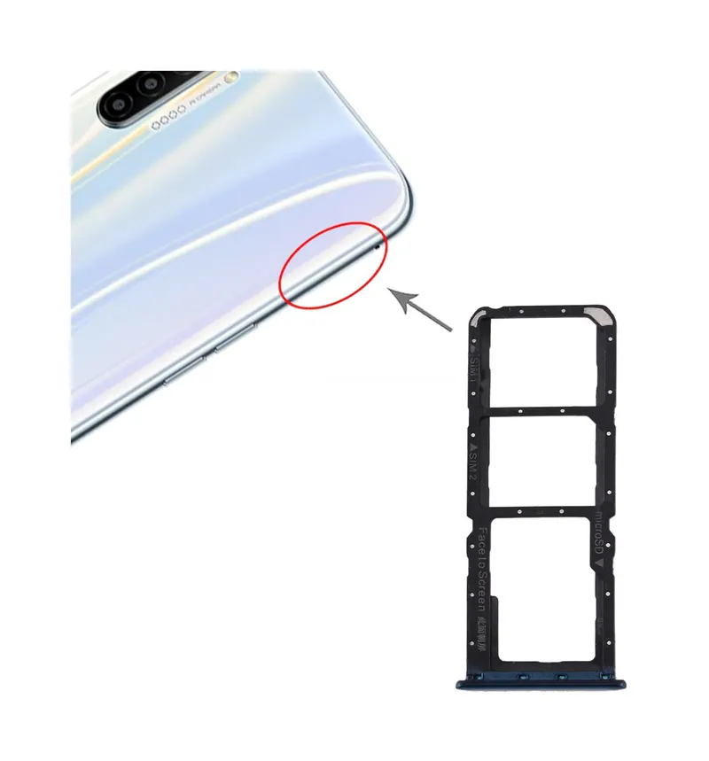 For Realme X2 SIM Card Tray + SIM Card Tray + Micro SD Card Tray (Blue) — image 1