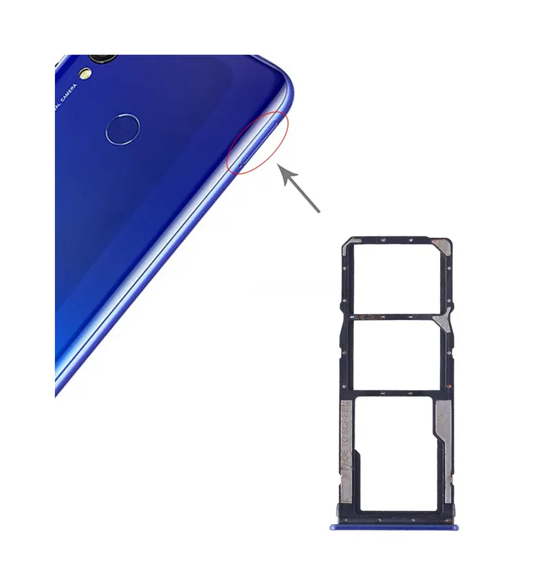 SIM Card Tray + SIM Card Tray + Micro SD Card for Xiaomi Redmi 7 (Blue) — image 1