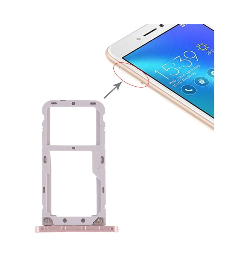 SIM Card Tray + SIM Card Tray / Micro SD Card Tray for Asus Zenfone Live ZB501KL(Gold) — image 1