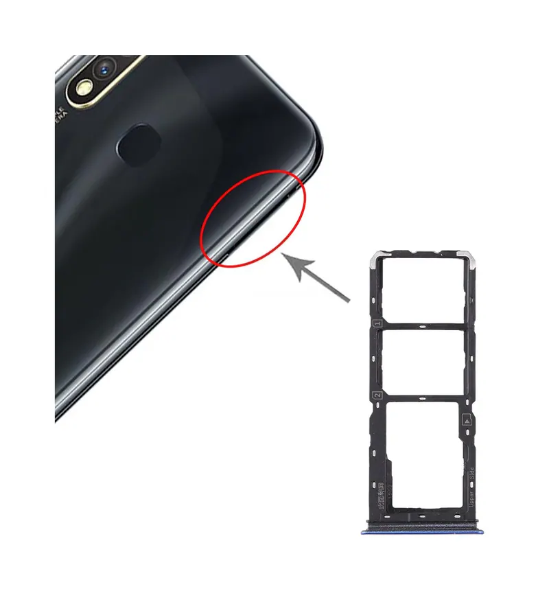 For vivo Y5s SIM Card Tray + SIM Card Tray + Micro SD Card Tray (Blue) — image 1