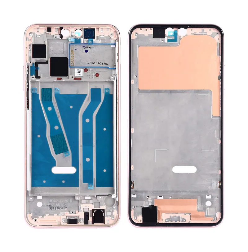 Front Housing LCD Frame Bezel Plate with Side Keys for Huawei Y9 (2019)(Pink) — image 1