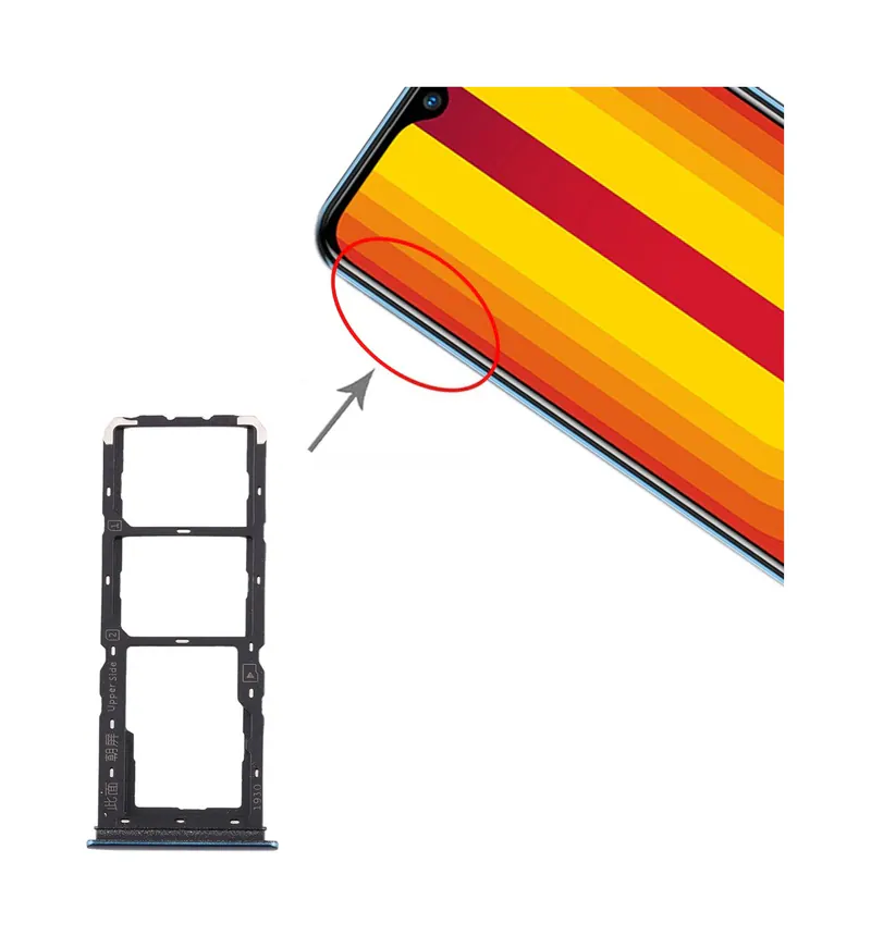 For vivo Y3 SIM Card Tray + SIM Card Tray + Micro SD Card Tray (Dark Blue) — image 1