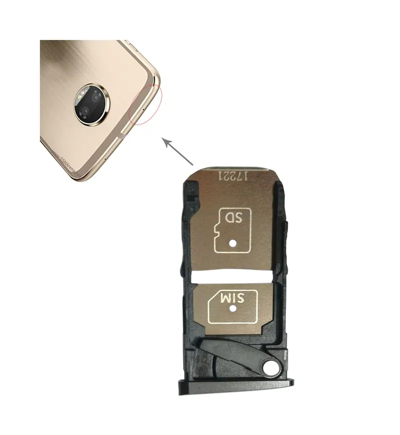 SIM Card Tray + Micro SD Card Tray for Motorola Moto Z2 Force(Black) — image 1