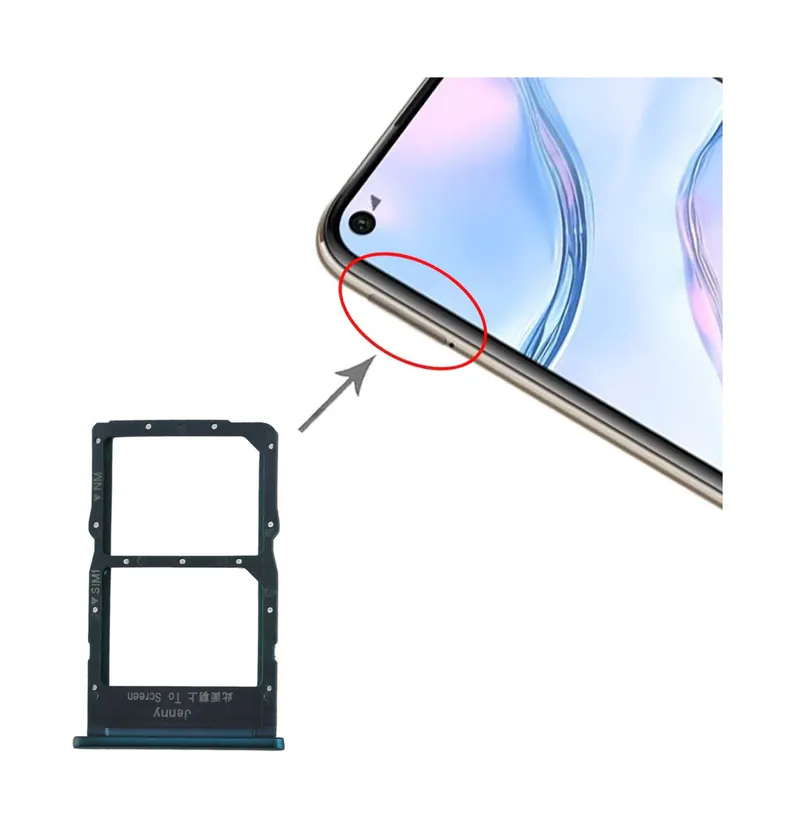 SIM Card Tray + NM Card Tray for Huawei nova 6 SE(Blue) — image 1