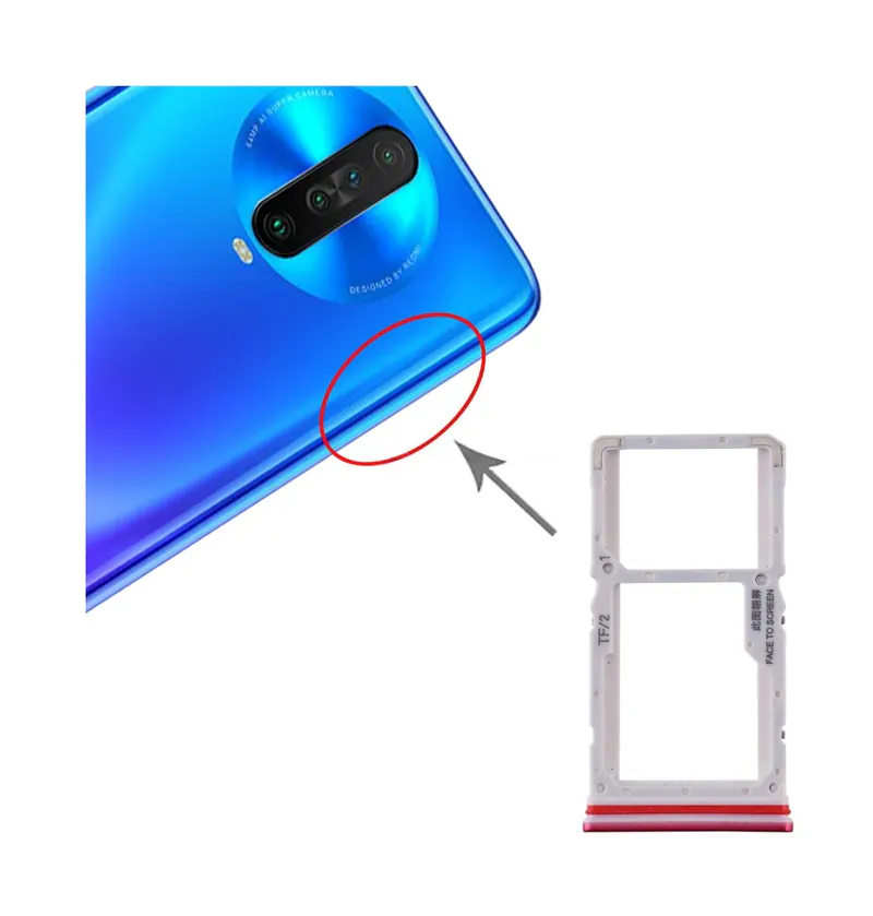 SIM Card Tray + SIM / Micro SD Card Tray for Xiaomi Redmi K30 4G(Red) — image 1