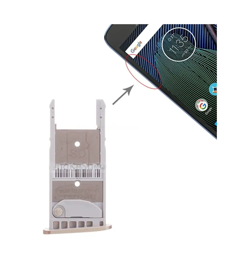 SIM Card Tray + Micro SD Card Tray for Motorola Moto G5 Plus (Gold) — image 1