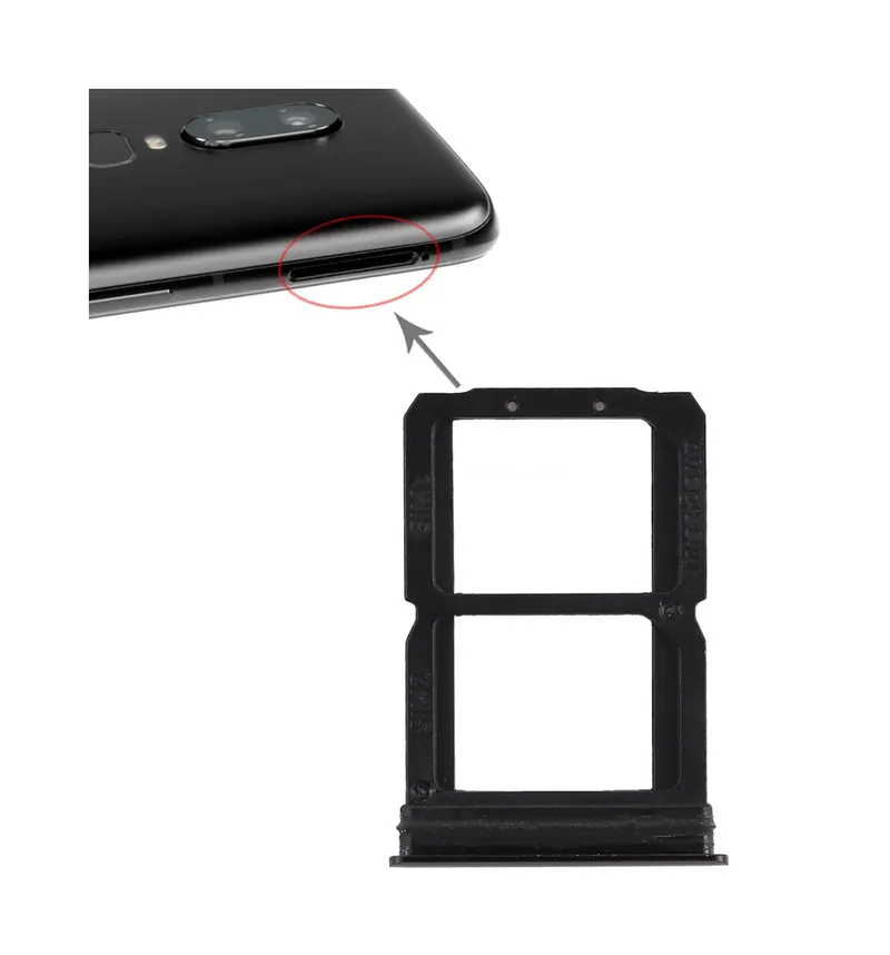 For OnePlus 6 Double SIM Card Tray (Black) — image 1