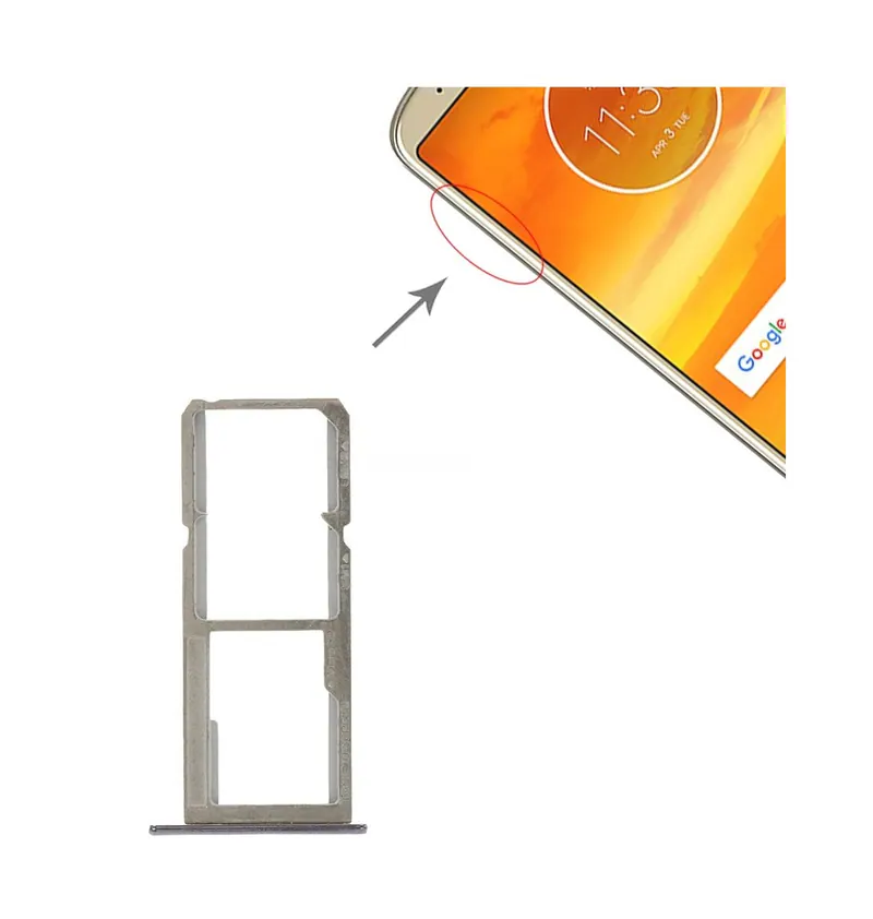 SIM Card Tray + SIM Card Tray + Micro SD Card Tray for Motorola Moto E5 Plus(Black) — image 1