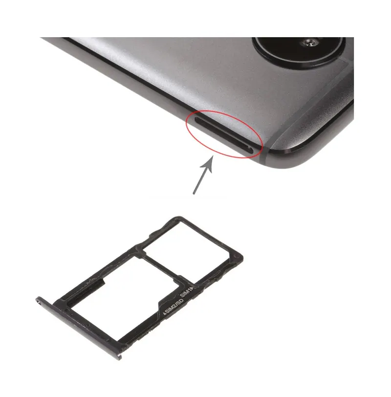 SIM Card Tray + SIM Card Tray / Micro SD Card Tray for Motorola Moto G5S(Black) — image 1