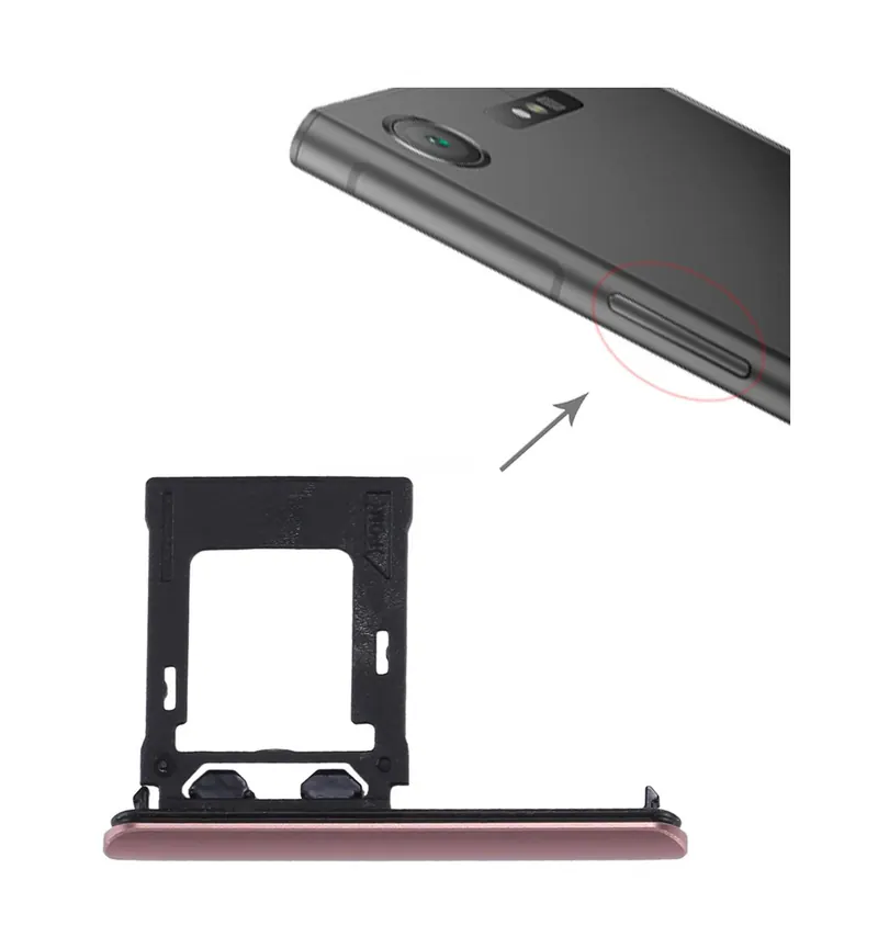 SIM / Micro SD Card Tray, Double Tray for Sony Xperia XZ1(Pink) — image 1