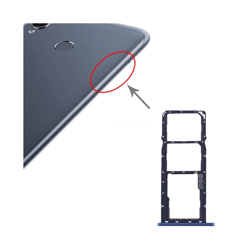 SIM Card Tray + SIM Card Tray + Micro SD Card Tray for Asus Zenfone Max M2 ZB633KL(Blue) — image 1