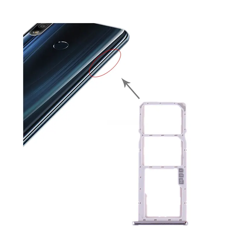 SIM Card Tray + SIM Card Tray + Micro SD Card Tray for Asus ZenFone Max Pro (M2) ZB631KL(Silver) — image 1