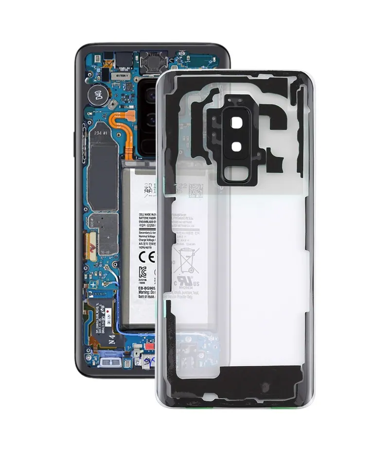 For Samsung Galaxy S9+ / G965F G965F/DS G965U G965W G9650 Transparent Battery Back Cover with Camera Lens Cover (Transparent) — image 1