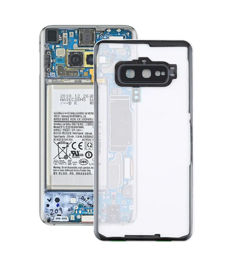 For Samsung Galaxy S10e / G970F/DS G970U G970W SM-G9700 Transparent Battery Back Cover with Camera Lens Cover (Transparent) — image 1