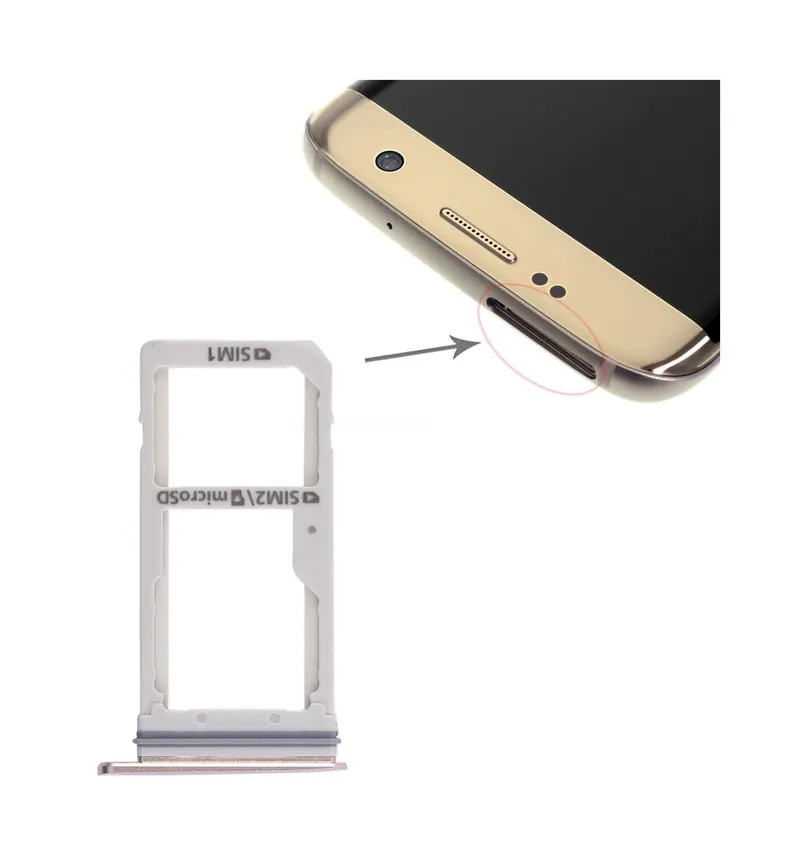 For Galaxy S7 Edge 2 SIM Card Tray / Micro SD Card Tray (Gold) — image 1