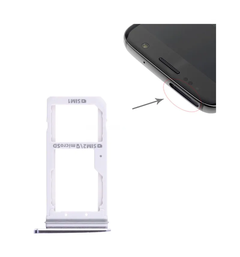 For Galaxy S7 2 SIM Card Tray / Micro SD Card Tray (Black) — image 1