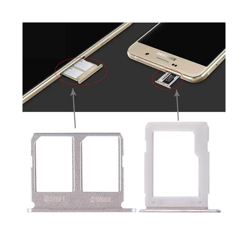 For Galaxy A9100 / A9 (2016) 2 SIM Card Tray + Micro SD Card Tray (Gold) — image 1